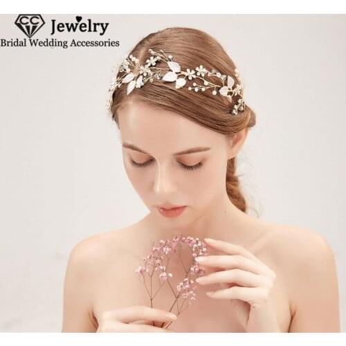 CC Hairbands Women Hairwear Wedding Accessory Bridal Headdress Engagement Hair Ornaments Pearl Headpiece Trendy Headband HS139