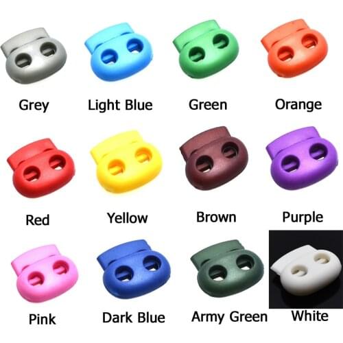 1-12pcs Mixed Colorful 5mm Hole Plastic Stopper Cord Lock Bean Toggle Clip Apparel Shoelace Sportswear Accessories