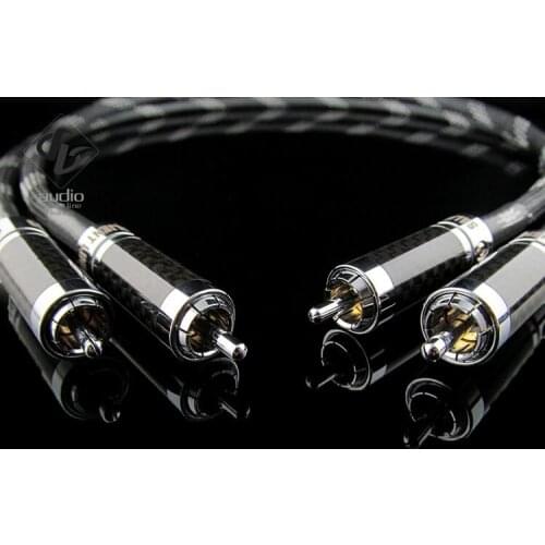 1 Pair Custom SLK-KA14 7N high purity copper audio signal line XLR carbon fiber rhodium plated RCA lotus plug