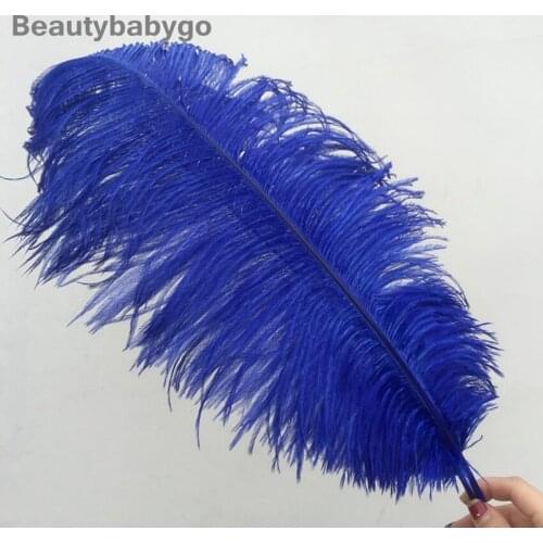10-200 PCS/Lot 45-50CM 18-20" Natural Ostrich Plumes Royal Blue Dyed Thin Rod Ostrich Feathers Wedding Christmas Party Carnival