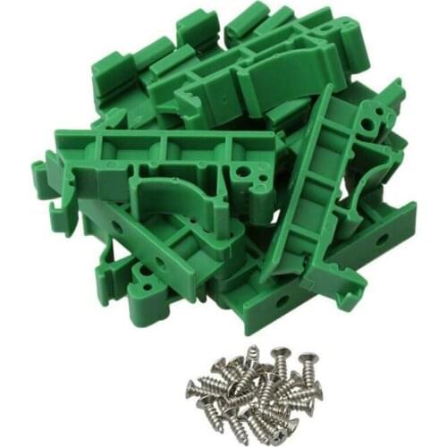 10Pcs DRG-01 PCB Mounting Brackets Screws Green for DIN 35 Mounting Rails Adapter Replacements Parts