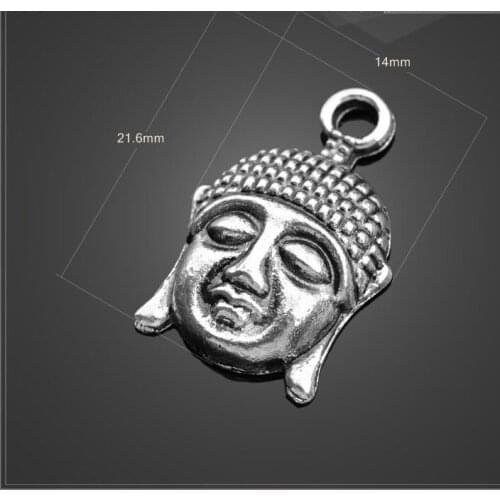 Hot selling 20 Pieces/Lot 21.6mm*14mm Antique Silver Plated metal Buddha charms pandent for jewelry making