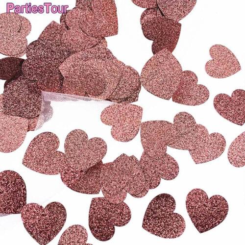 100Pcs 3cm Rose Gold Heart Star Shape Table Confetti Wedding Glitter Paper Confetti Gifts Box Filler Birthday Party Supplies