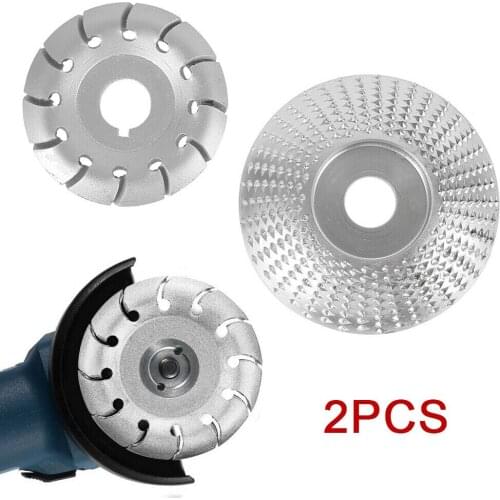 2Pcs Wood Grinding Wheel Rotary Disc Carbide Wood Sanding Shaping Carving Disc For Angle Grinder Grind Wheel Wooden Accessories