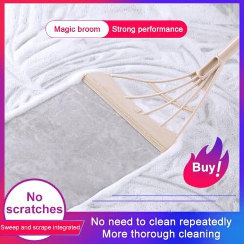 2 In 1 Multi-function Magic Broom Remove Dirt and Hair Glass Wiper Super Broom Easy Dry Floor for Home Kitchen Bathroom, 3Colors