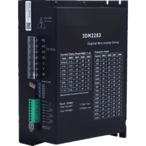 3DM2283 Three-phase stepper motor driver 220V 11.7A 3-phase Digital Stepper Drive 150-220VAC, 0.5-8.2A peak, Auto-configuration