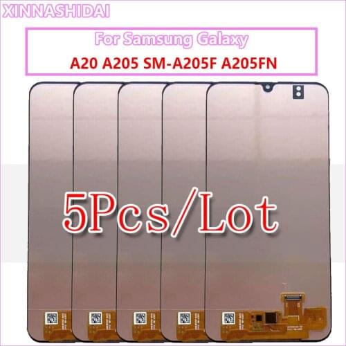 5 pcs AAA+ For Samsung A20 LCD Screen Display with Touch Digitizer Assembly Replacement Repair Parts A205 A205F SM-A205F A205FN