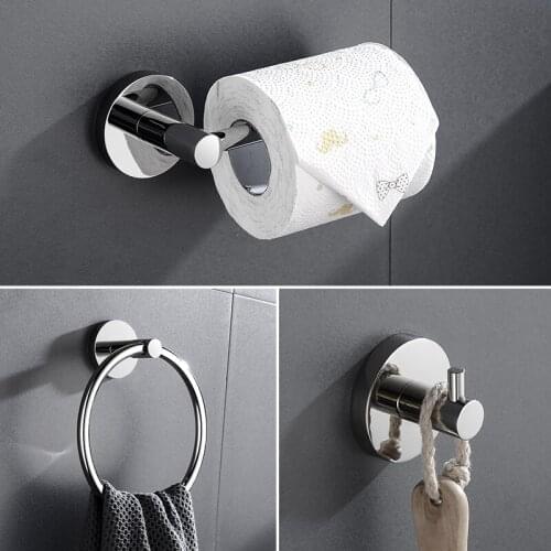 Bathroom Accessories Stainless Steel Polish Towel Ring Toilet Paper Holder Robe Hook