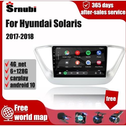 For Hyundai Solaris 2 Verna 2017 2018 Car Radio Multimedia Video Player Navigation 2Din Carplay DVD speaker audio android stereo