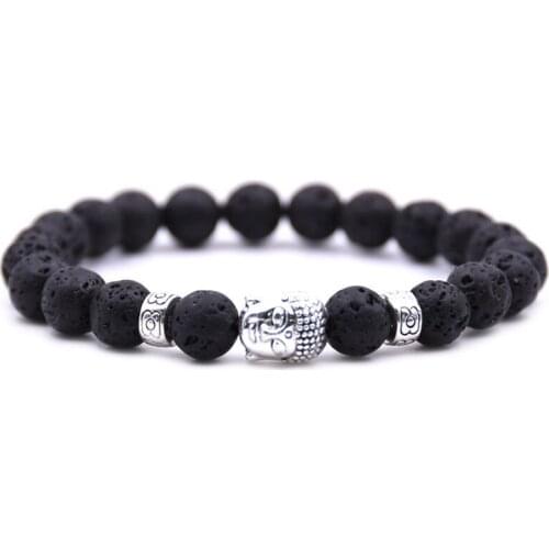 DOKOL 8mm Natural Stone Black Lava Bracelets Yoga Friendship Bracelet Beaded Fashion Best Friend Jewelry DKB0115
