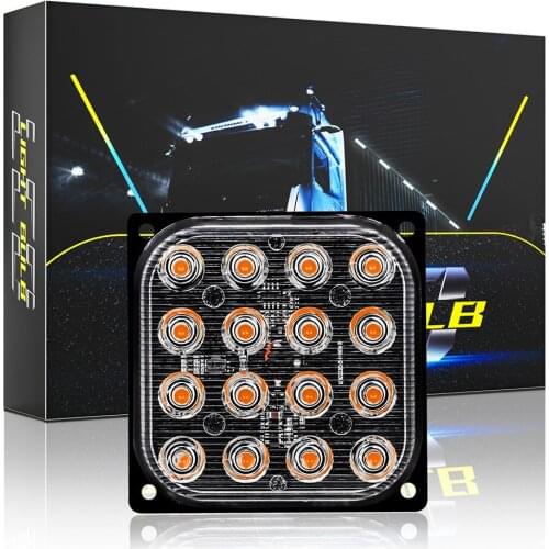 DHL 100Pcs 16LED 12V-24V Strobe Lights Flash Square Marker Light Warning Light Flashing Emergency Truck Lights For Car