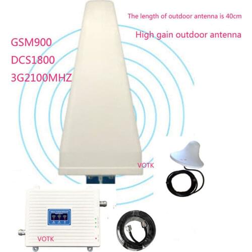 GSM 2G 3G 4G Cellular Signal Booster Tri Band Mobile Amplifier 4G LTE Cell phone Repeater GSM DCS WCDMA 900 1800 2100