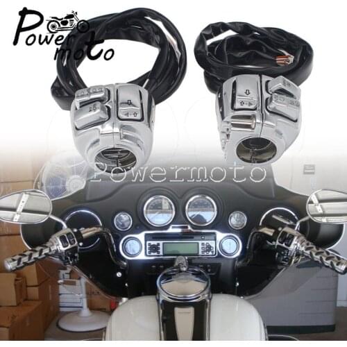Chrome Old School Handlebar Control Switch Horn Auxiliary Light Brake Clutch On Off Switches 1" Complete Kit For Harley 96-2013