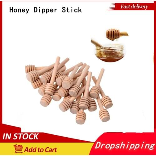 Kitchen Gadgets New Wooden Spoon Honey Stir Bar For Honey Jar Supplies Safety Long Handle Mixing Stick Dessert Wooden Tableware