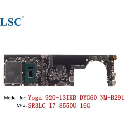 For Lenovo ThinkPad Yoga 920-13IKB Laptop Motherboard DYG60 NM-B291 FRU;5B20Q09639 CPU;I7 8550U 16G