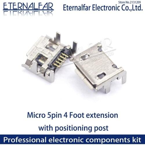 MK5P MINI USB 2.0 Type A Female Micro 5PIN 4 feet Lengthen with positioningpost Straight Vertical Connector Needle Welding Wire