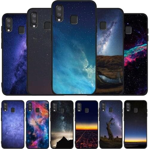 Starry Sky Cover Soft Case For Samsung A10 A30 A40 A50 A70 M10 M20 M30S M40 A01 A21 A31 A51 A71 A20E black Case