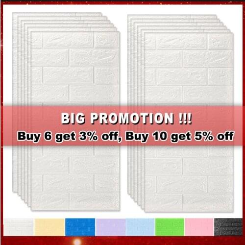 3D Wall Stickers Imitation Brick Bedroom Decor Waterproof Self-Adhesive Wallpaper For Living Room Kitchen TV Backdrop Decal