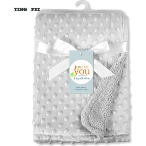 Solid Bedding Set Cotton Quilt Infant Bedding Swaddle Wrap Baby Blanket & Swaddling Newborn Thermal Soft Fleece Blanket Winter