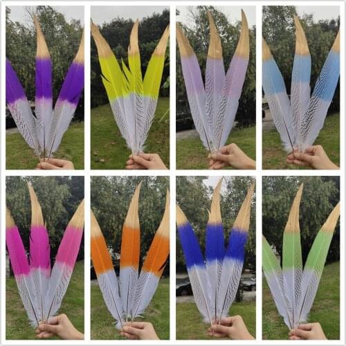 Wholesale 100pcs Beautiful Natural Silver Pheasant Feathers 55-60cm/22-24inches Stage Performances Decoration