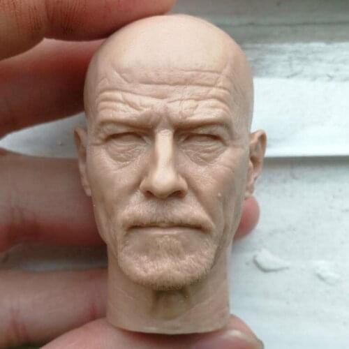 Blank 1/6 Scale Breaking Bad Walter White Bryan Cranston Head Sculpt Unpainted Fit 12" Figure