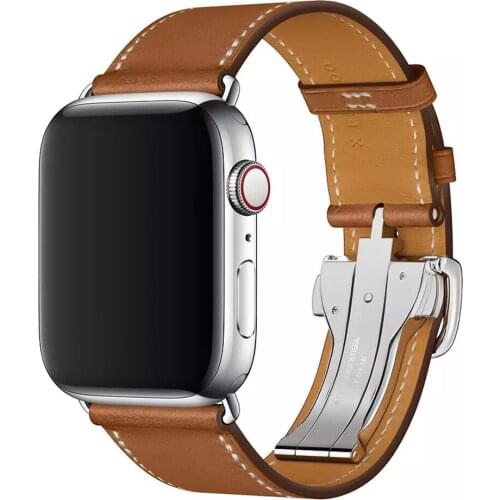 Newest Band for Apple Watch 6 5 4 3 2 1 SE Genuine Leather Watchband for Apple Watch 44mm 40mm 42mm 38mm for IWatch Wrist Strap