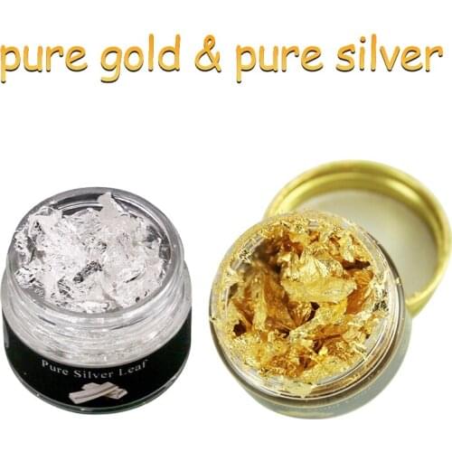 Cake Food Edible 24K Gold Foil Pieces Decoration Chocolate Liquor Serum Art Food Grade Broken Gold Foil Pieces 0.1g/bottle