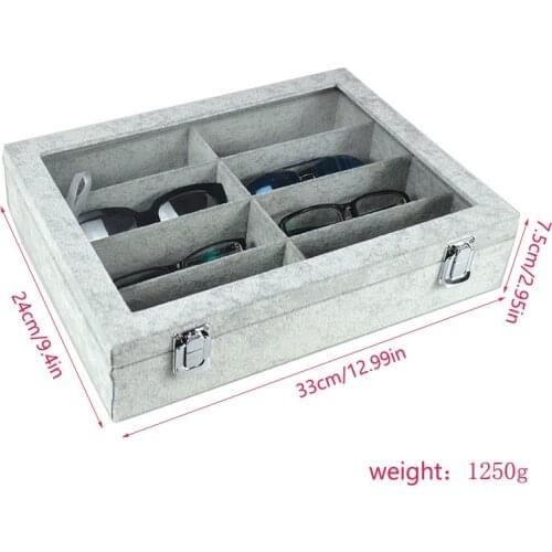 8 Compartments Glasses Sunglasses Jewelry Box Earrings Stand Display Storage Container Case Casket Watches Organizer Wholesale