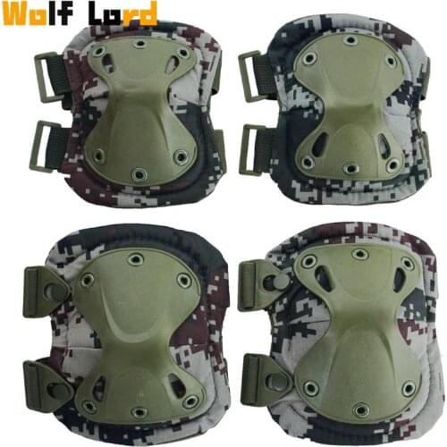 Military Tactical Kneepads Knee Pad & Elbow Support Paintball Airsoft Kneepad Outdoor Working Hunting Knee Protector Set Kneecap