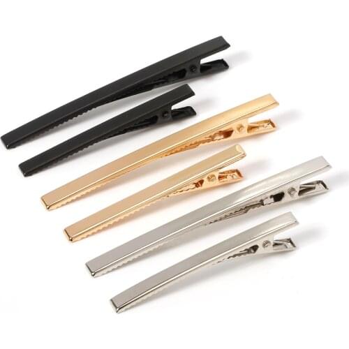 20pcs Black Gold Color Hairclips Single Prong Alligator Hairpin Blank Setting Hair Clips Accessories for Jewelry Making DIY