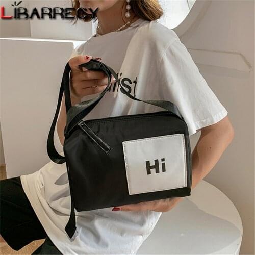 Panelled Designer New Ladies Shoulder Bag High Quality Nylon Women Messenger Bags Fashion Letter Design Womens Mobile Phone Bag