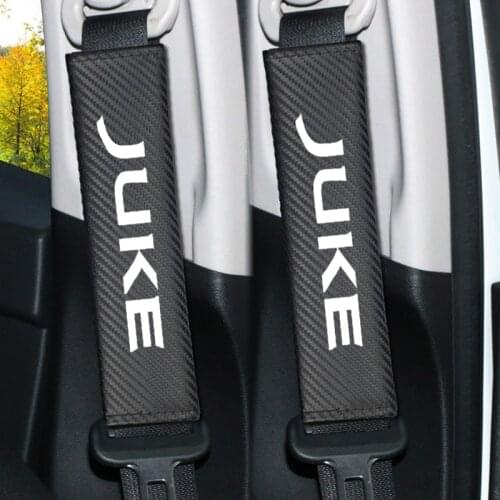 2pcs/set Carbon fiber Seat belt Shoulder Pads covers emblems for Nissan JUKE Qashqai Murano X Trail X-trail Teana Car-styling