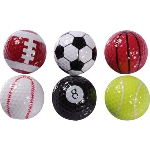 6PCs Novelty Colorful Sports Golf Balls Ball Golf Game Indoor Outdoor Training Gift