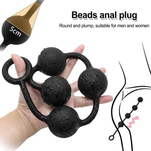 Unisex Big Anal Beads Plug Long Silicone Ball Butt Plug G-Spot Prostate Massager SM Anus Stretching Expander Erotic Sex Products