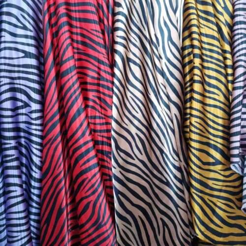 Zebra Satin Tissue Craft Decoration Fabric Soft Poly Charmeuse