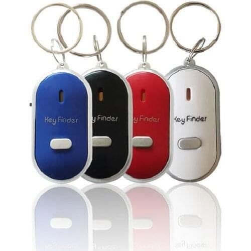 50pcs/lot LED Key Finder Locator Find Lost Keys Chain Keychain Whistle Sound Control Parrty Favor gifts
