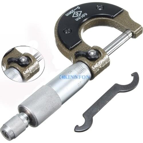 DHL 20PCS High Precision 0-25mm Outside External Metric Gauge Scale Micrometer Wrench Measuring Caliper Box