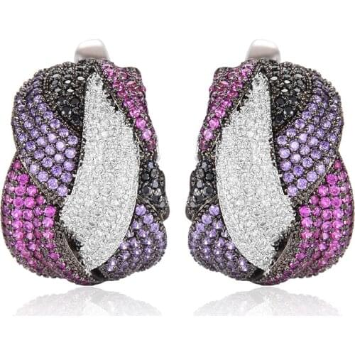 Design Fashion Earrings Korean Luxury Bowknot AAA Cubic Zirconia Stud earings For Women Girls pendientes mujer moda earing