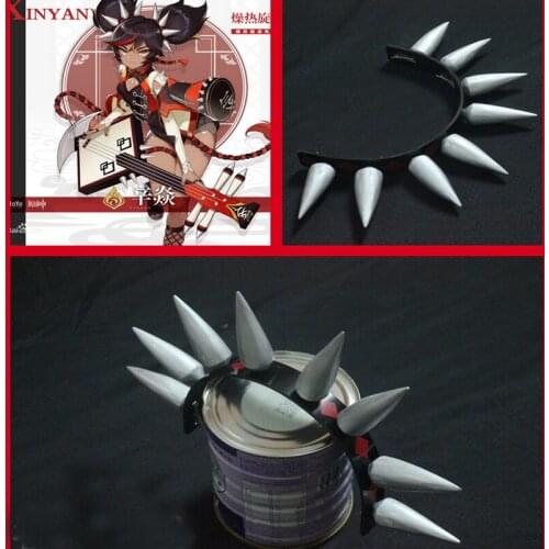 Genshin Impact Xinyan Cosplay Headwear Hair Band Anime Hair Clip Hairpin Halloween Costume Accessory Prop