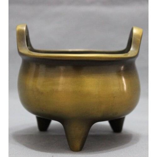 Exquisite Pristine Ancient Chinese Old-style Brass Censer Incense Burner