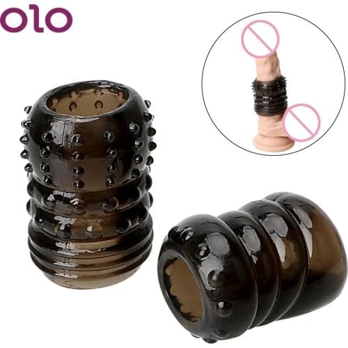 OLO Penis Ring Penis Sleeve Enlargement Cock Ring Glans Penis Extender Male Masturbation Delay Ejaculation Sex Toys for Men