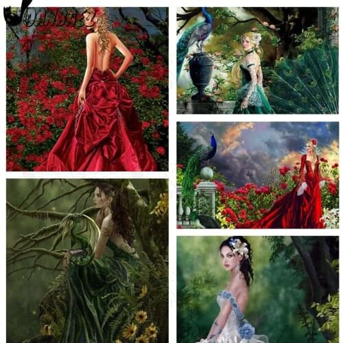 Beauty Diamond Painting Dress Mosaic Embroidery Forest Patch Diamond Cross Stitch 5D Diy Inlaid Home Decoration Handmade Gift