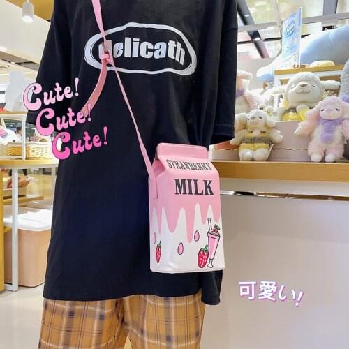 Creative Fashion Crossbody Bag Women Milk&Lemon Tea Bottle Shaped Shoulder Bag PU Leather Handbag Purses Phone Bag Bolsa Mujer