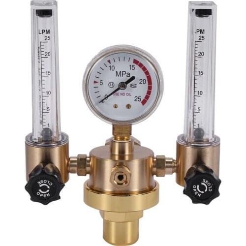 LBER Argon CO2 Gauge Pressure Regulator Mig Tig Flow Meter Control Valve Welding Gas Double Tube Bubble Counter Aquarium Flowmet