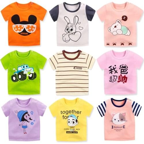 Cute Baby Girls Summer Tops Cotton Boys Kids T Shirts Happy Birthday Gift for Toddler Boy Clothes White Child Tshirt Top T-shi