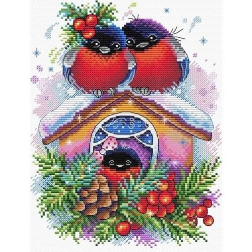 Fruit bird 27-32 cross stitch kit aida fabric 18ct 14ct canvas cotton thread embroidery kits DIY craft set