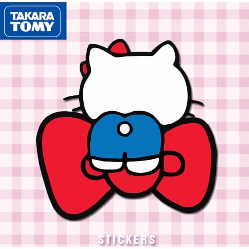 TAKARA TOMY Scratch Cover Waterproof Decoration Cute Cartoon Hello Kitty Fuel Tank Cap Helmet Body Glass Car Sticker