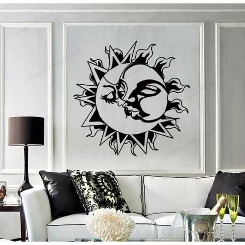 Sun kiss Moon love Living room wall Sticker Paper Art Home Decor viny Wall Decal Bedroom Living Room Wall Mural WU234