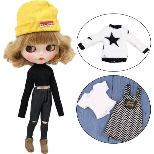 Outfits for ICY DBS Blyth doll darkness style dress with hat and hairpin Gothic suit for 1/6 BJD ob24 anime girl