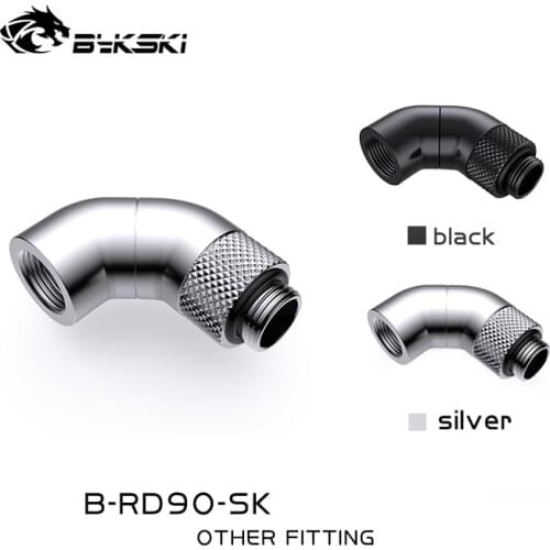 BYKSKI G1/4'' Thread 90 Degree Rotary Fitting Adapter Rotating 90 degrees water cooling Metal Adaptors B-RD90-SK